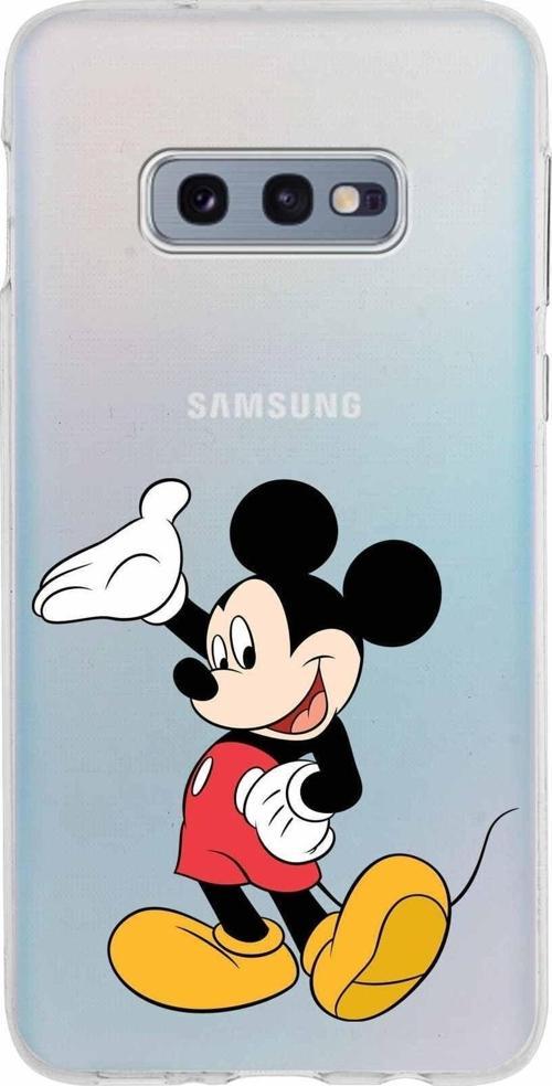 Samsung Galaxy S10E Kapak Mickey Mouse Tasarımlı Şeffaf Silikon Kılıf