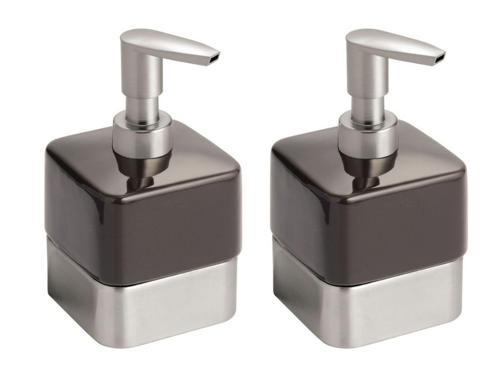 2 ADET SIVI SABUNLUK KAKAO KAHVE RENKLİ PORSELEN 8X8X13CM 200ML