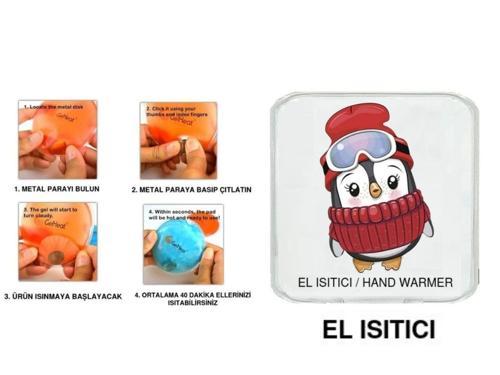 BERELİ PENGUEN CEP SOBASI,EL ISITICI,SICAK SU TORBASI PVC  10x9,5cm