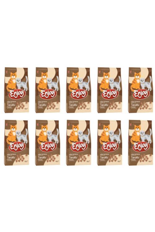 Yetişkin Kediler için Tavuklu Tam ve Dengeli Kedi Maması 1 kg x 10 Adet