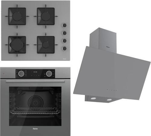 Fryart Ss Serisi Gri Set (SS208 + XE63CPR +D079 ) - Kare Emaye Izgara