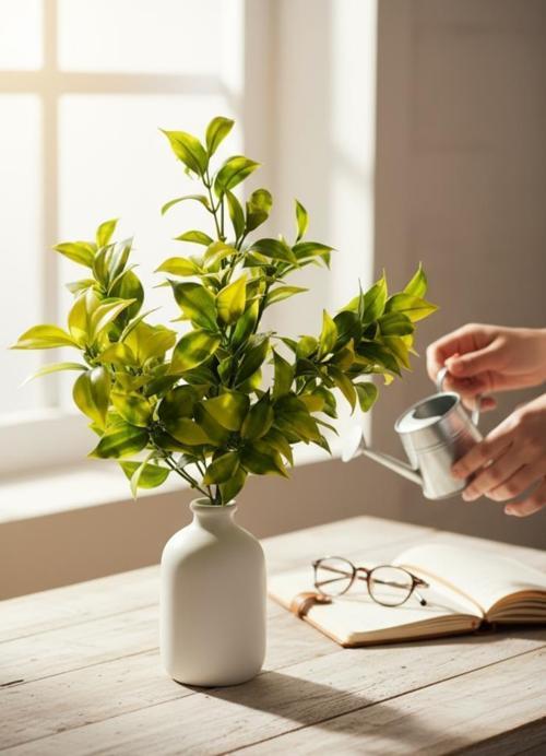 Yapay Çiçek Sarı Yeşil Limon Yaprağı Demet Şimşir Demeti Garnitür Aradal Dekoratif Yapay Bitki