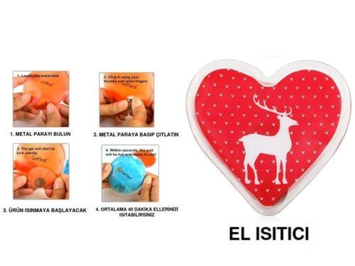 KALPLİ GEYİKLİ CEP SOBASI,EL ISITICI,SICAK SU TORBASI PVC 9cm