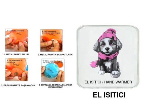 KIRMIZI BERELİ KÖPEK CEP SOBASI,EL ISITICI,SICAK SU TORBASI PVC  10x9,5cm