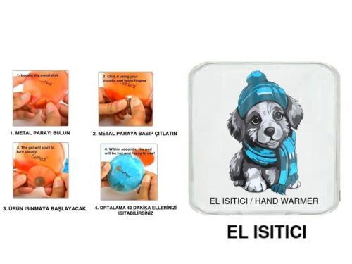 MAVİ BERELİ KÖPEK CEP SOBASI,EL ISITICI,SICAK SU TORBASI PVC  10x9,5cm
