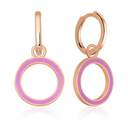 Gümüş Fosforlu Lila Oval Küpe (BC-A22775)