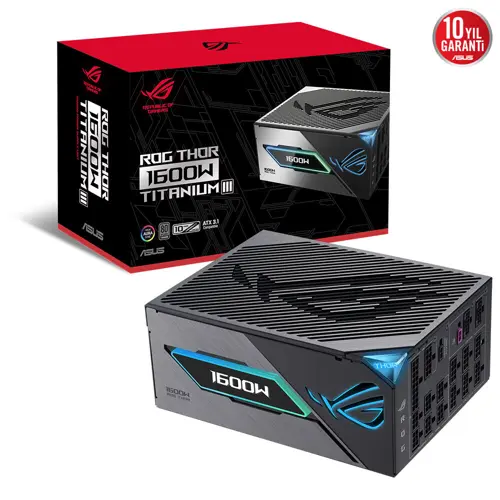 ROG-THOR-1600T3 1600W 80 Plus Titanium III 135mm Full Modüler Gaming (Oyuncu) Güç Kaynağı