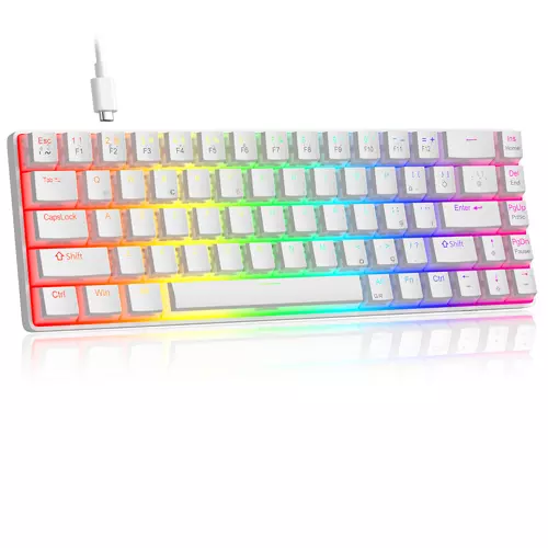 MK-BOX Pudding 68 Tuş RGB Red Switch Kablolu Beyaz Gaming Klavye