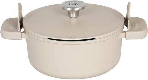 Leo Phantom Kapakli Yapişmaz Tencere 24 Cm Latte