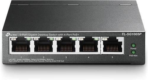 Tl-Sg1005P, 5-Port Gigabit Desktop Switch With 4-Port Poe+
