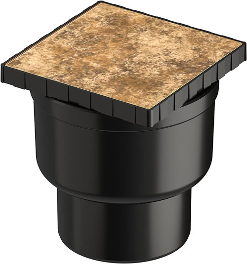 V-Flow Kare 5607329 Yalıtımlı Duş Kanalı, Alttan Çıkışlı, 15X15 Cm, Dk 700 Kapak, Mat Krom