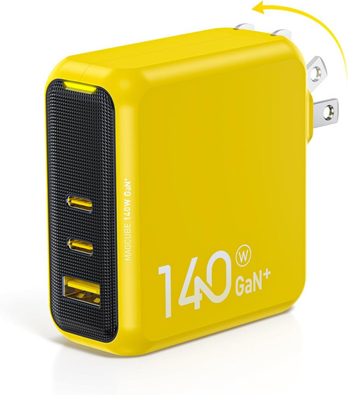 Magcube 3 Portlu Şarj Adaptörü, 140W Şarj Cihazı, Gan+ 100W Hızlı Şarj İstasyonu