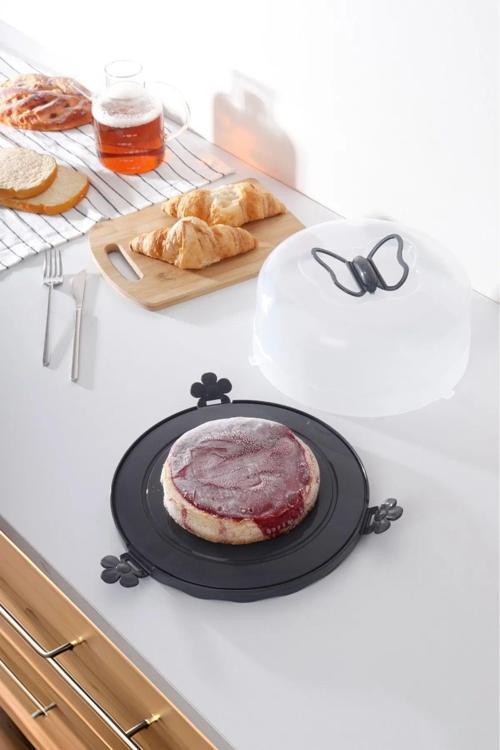 Pasta Kek Saklama Kabı- Kek Fanusu - Kilitli Borcam Taşıma Kabı