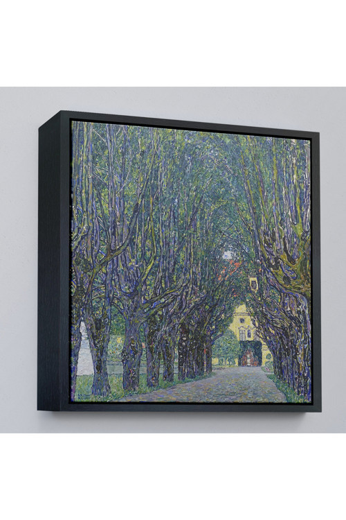 Ahşap Çerçeveli Allee At Schloss Kammer, Gustav Klimt Tablosu-8342