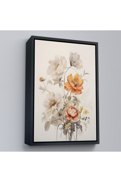 Ahşap Çerçeveli Soft Çiçekler Tablo-8035