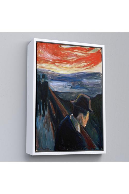 Ahşap Çerçeveli Edvard Munch - Çaresizlik Tablosu - Despair-8108