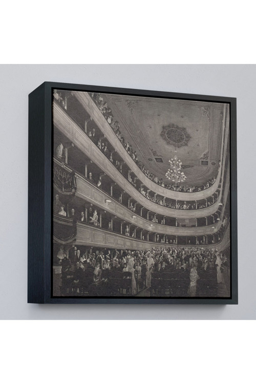Ahşap Çerçeveli Gustav Klimt - Eski Burg Tiyatrosu'Nun Oditoryumu Tablosu-8337