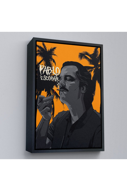 Ahşap Çerçeveli Pablo Escobar Tablosu-7801