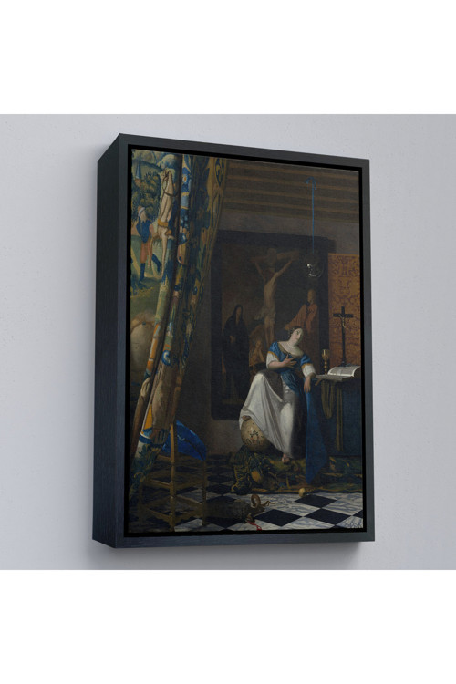 Ahşap Çerçeveli Johannes Vermeer - Katolik İnancının Alegorisi Tablo- Allegory Of The Catholic Faith-8057