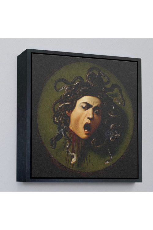 Ahşap Çerçeveli Caravaggio - Medusa Tablosu-8350