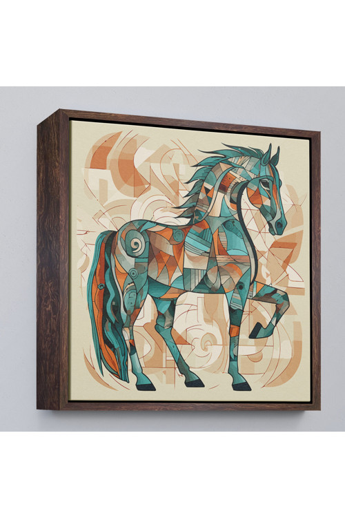 Ahşap Çerçeveli Picasso Tarzı Renkli Tablosu-8301