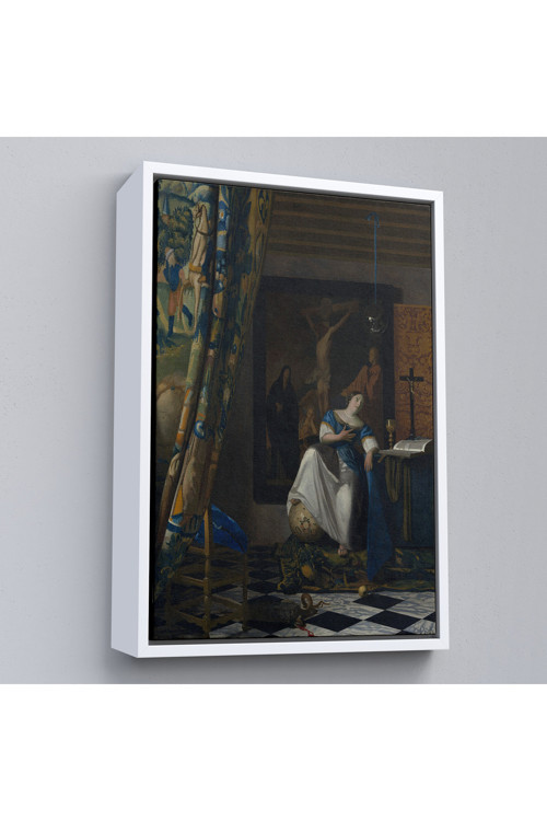 Ahşap Çerçeveli Johannes Vermeer - Katolik İnancının Alegorisi Tablo- Allegory Of The Catholic Faith-8057