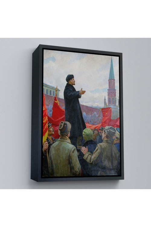 Ahşap Çerçeveli Sovyet Lideri Vladimir Lenin Tablo-7888