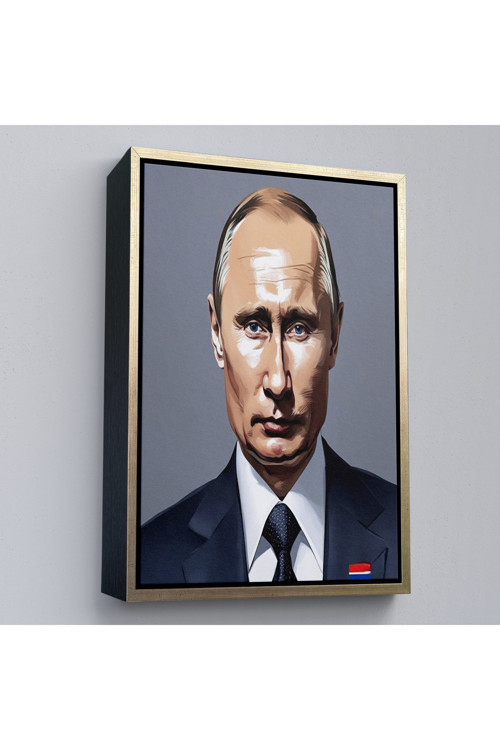 Ahşap Çerçeveli Vladimir Putin Rusya Devlet Başkanı Tablo-7737