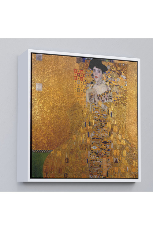 Ahşap Çerçeveli Gustav Klimt Adele Bloch'Un Altın Kadın Tablosu-8324