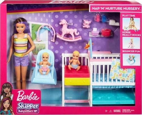 GFL38 Barbie Bebek Bakıcısı Skipper Uyku Eğitiminde Oyun Seti