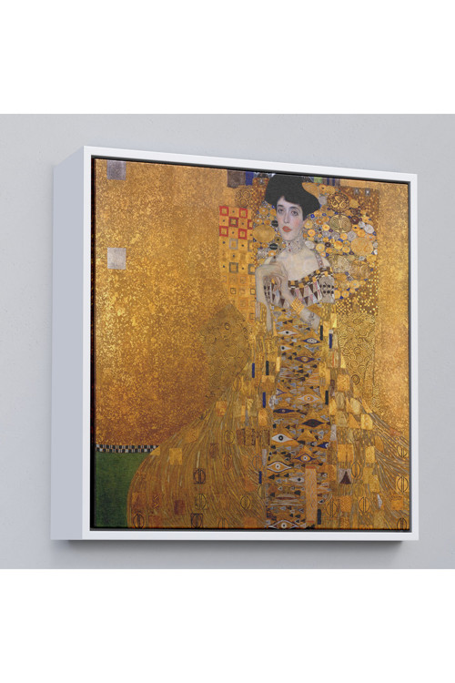 Ahşap Çerçeveli Gustav Klimt Adele Bloch'Un Altın Kadın Tablosu-8324