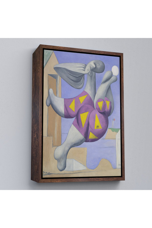Ahşap Çerçeveli Pablo Picasso - Plaj Topu İle Yıkanıyor Tablosu - Pablo Picasso Bather With Beachball-8076