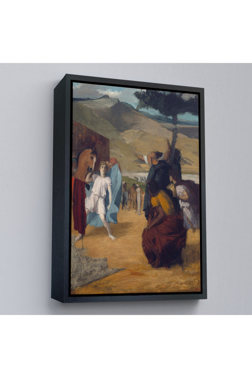 Ahşap Çerçeveli Edgar Degas - İskender Ve Bucephalus Tablosu-8056