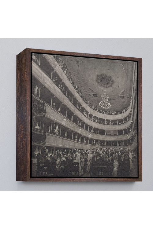 Ahşap Çerçeveli Gustav Klimt - Eski Burg Tiyatrosu'Nun Oditoryumu Tablosu-8337