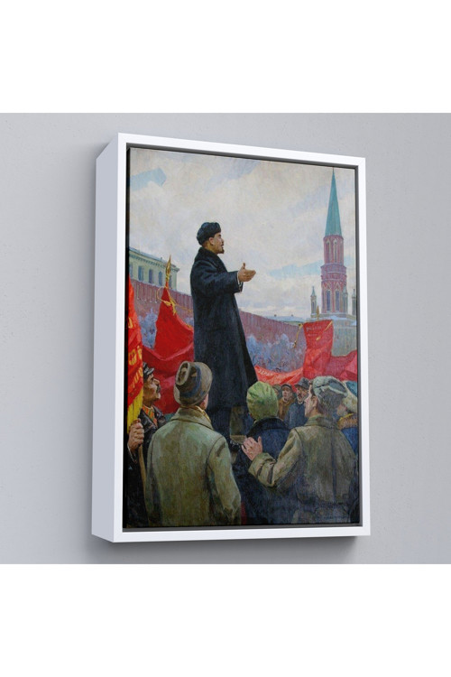 Ahşap Çerçeveli Sovyet Lideri Vladimir Lenin Tablo-7888