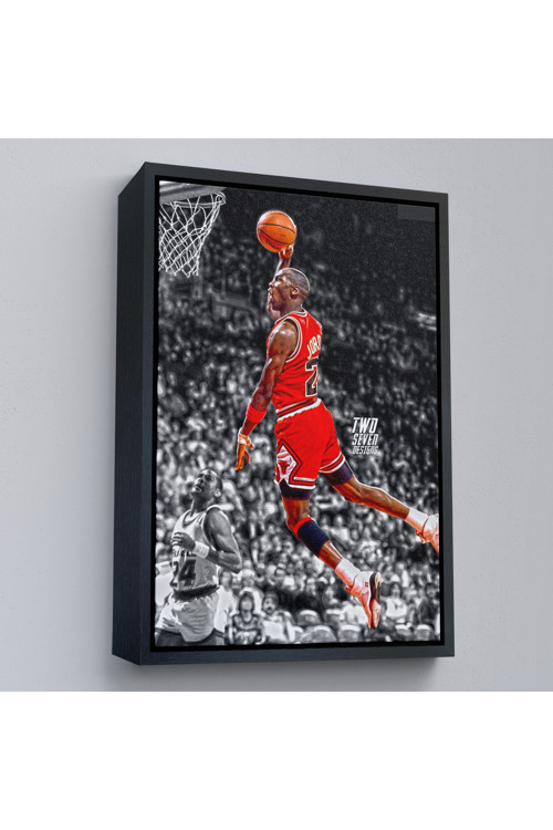 Ahşap Çerçeveli Michael Jordan Smaç Tablosu-7736