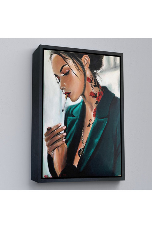 Ahşap Çerçeveli Kadın Tablosu-7921