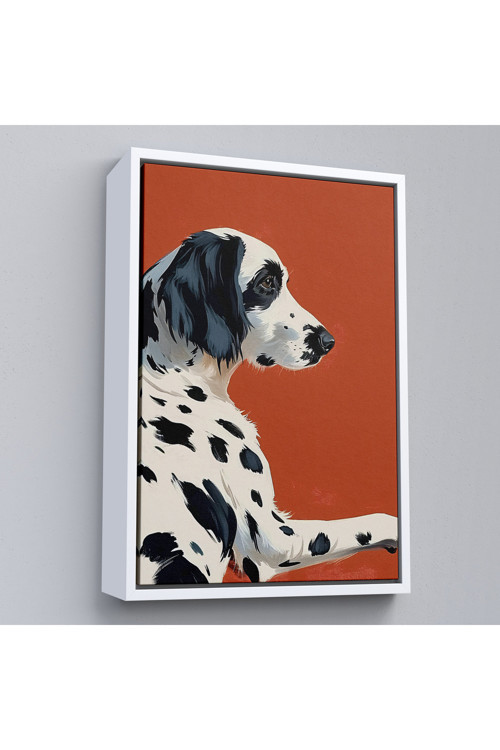 Ahşap Çerçeveli Sevimli Dalmaçyalı Köpek Tablo-7578