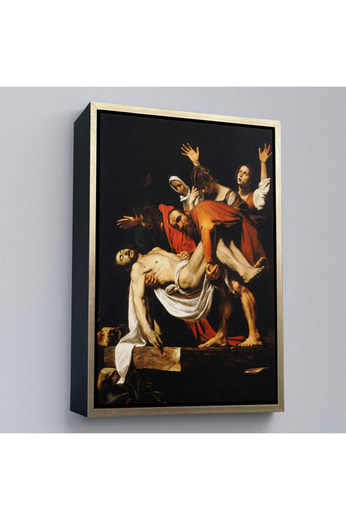 Ahşap Çerçeveli Caravaggio - İsa'Nın Gömülmesi Tablo - The Entombment Of Christ-7427