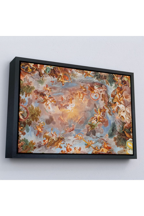 Ahşap Çerçeveli Roma İtalya Villa Borghese'Nin Galleria Borghese Fresk Tablosu-7272