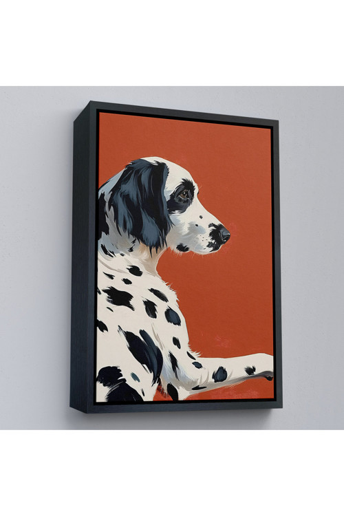 Ahşap Çerçeveli Sevimli Dalmaçyalı Köpek Tablo-7578