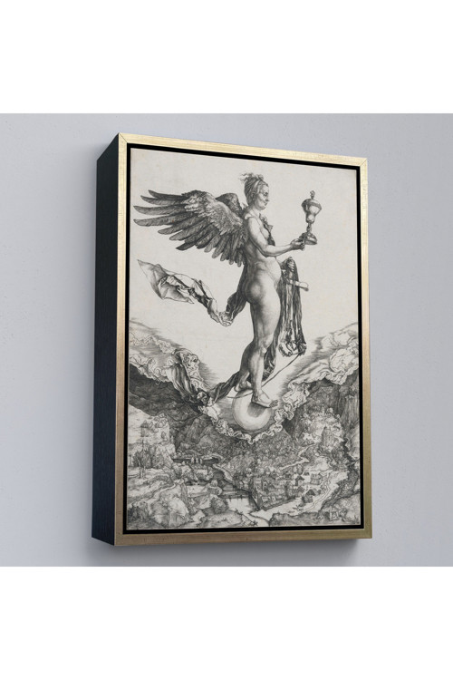 Ahşap Çerçeveli Albrecht Dürer - Nemesis Tablosu-7362