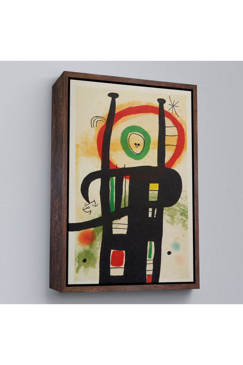 Ahşap Çerçeveli Joan Miro - Büyük Bilgisayar Tablo-7350