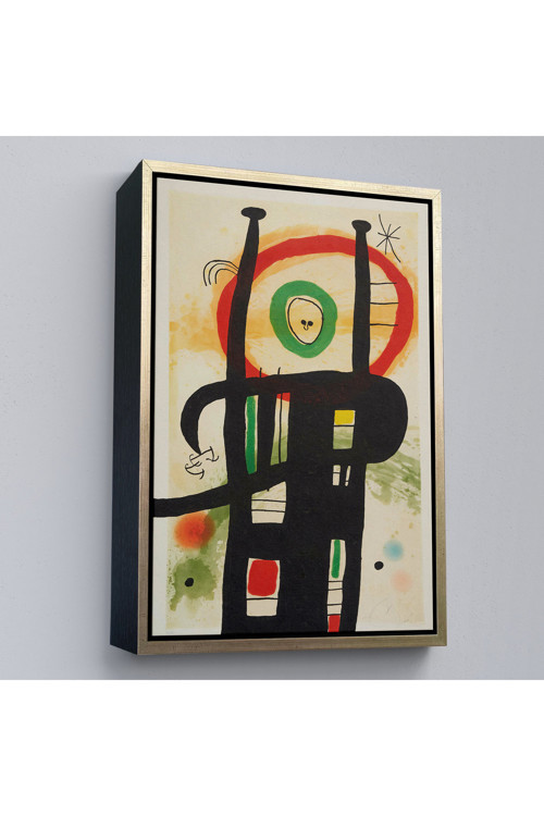 Ahşap Çerçeveli Joan Miro - Büyük Bilgisayar Tablo-7350