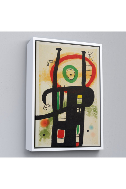 Ahşap Çerçeveli Joan Miro - Büyük Bilgisayar Tablo-7350