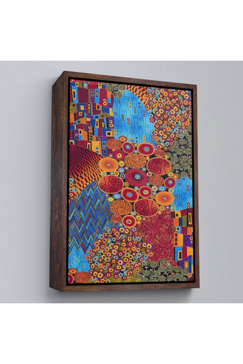 Ahşap Çerçeveli Gustav Klimt - Çiçek Bahçesi Tablo-7318