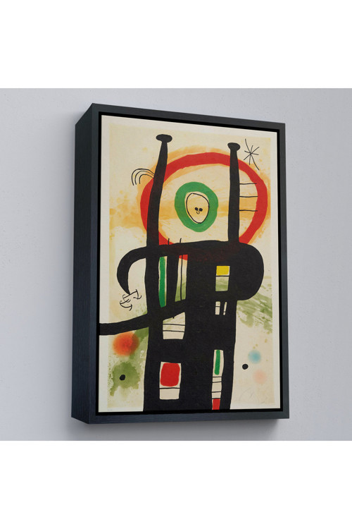 Ahşap Çerçeveli Joan Miro - Büyük Bilgisayar Tablo-7350