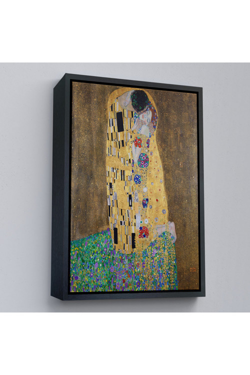 Ahşap Çerçeveli Gustav Klimt'İn Öpücüğü Tablo - The Kiss By Gustav Klimt-7432