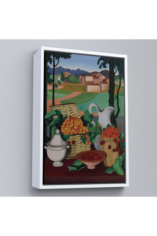 Ahşap Çerçeveli Auguste Herbin - Kirazlar Tablosu - Cherries-7354