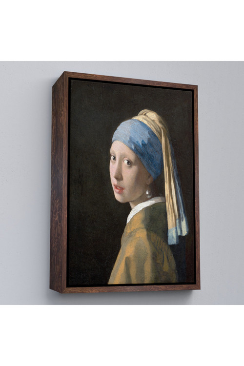 Ahşap Çerçeveli Johannes Vermeer - İnci Küpeli Kız Tablosu - Girl With A Pearl Earring-7309